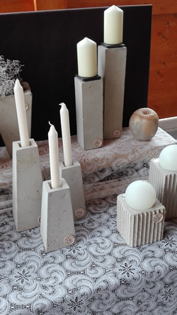 Kerzenhalter in Beton Art